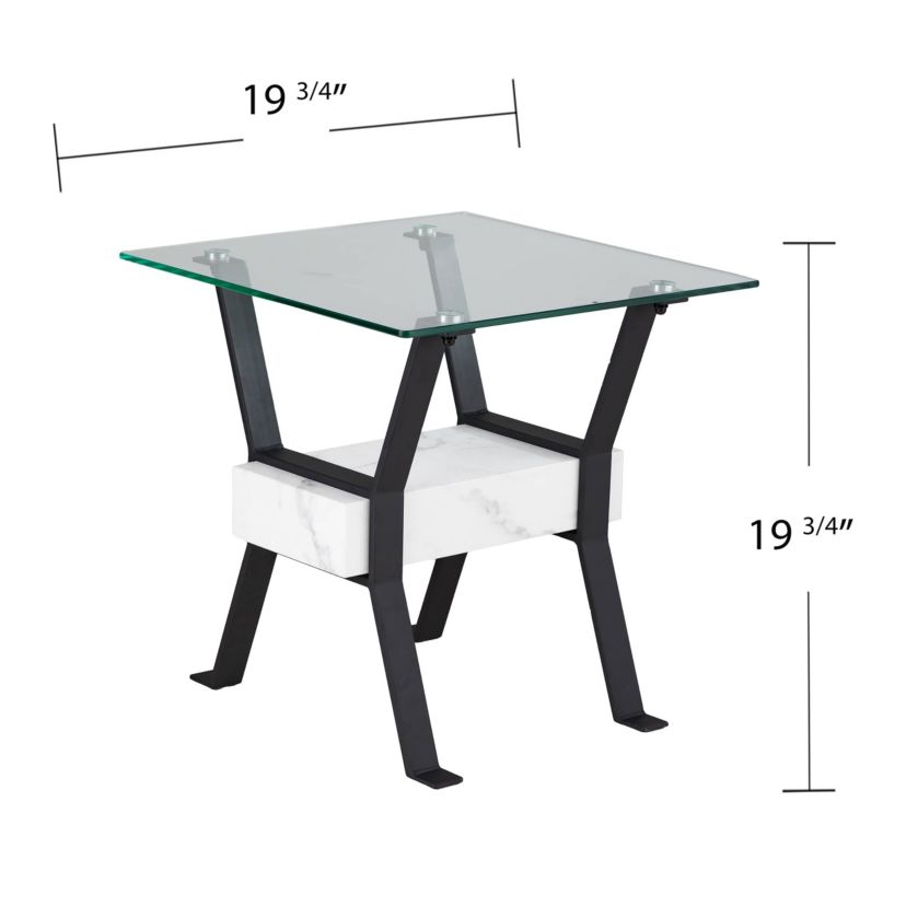 Darvette Glass-Top End Table