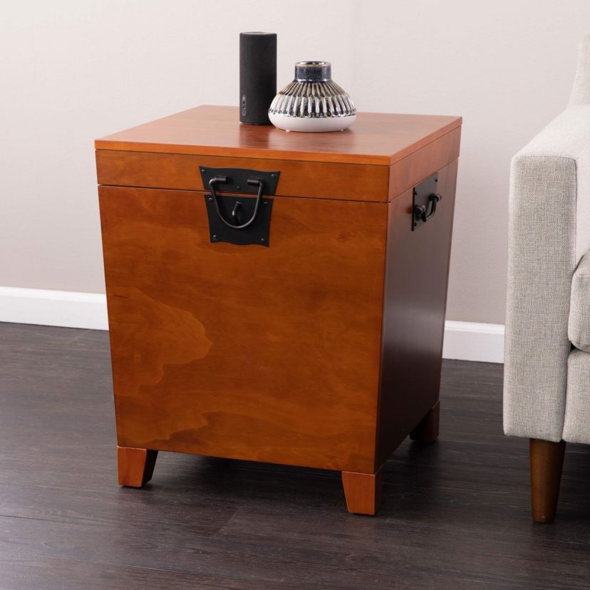 Pyramid Lift-Top Trunk End Table