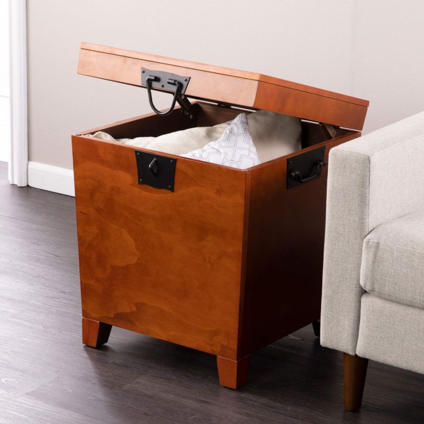 Pyramid Lift-Top Trunk End Table