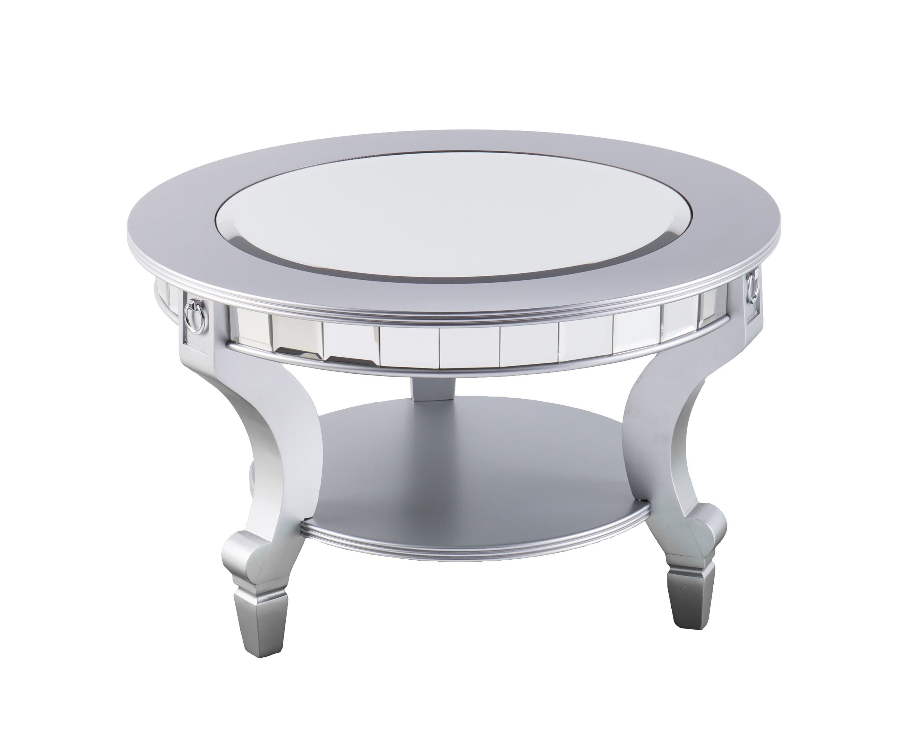 Linsay Mirrored Round Cocktail Table