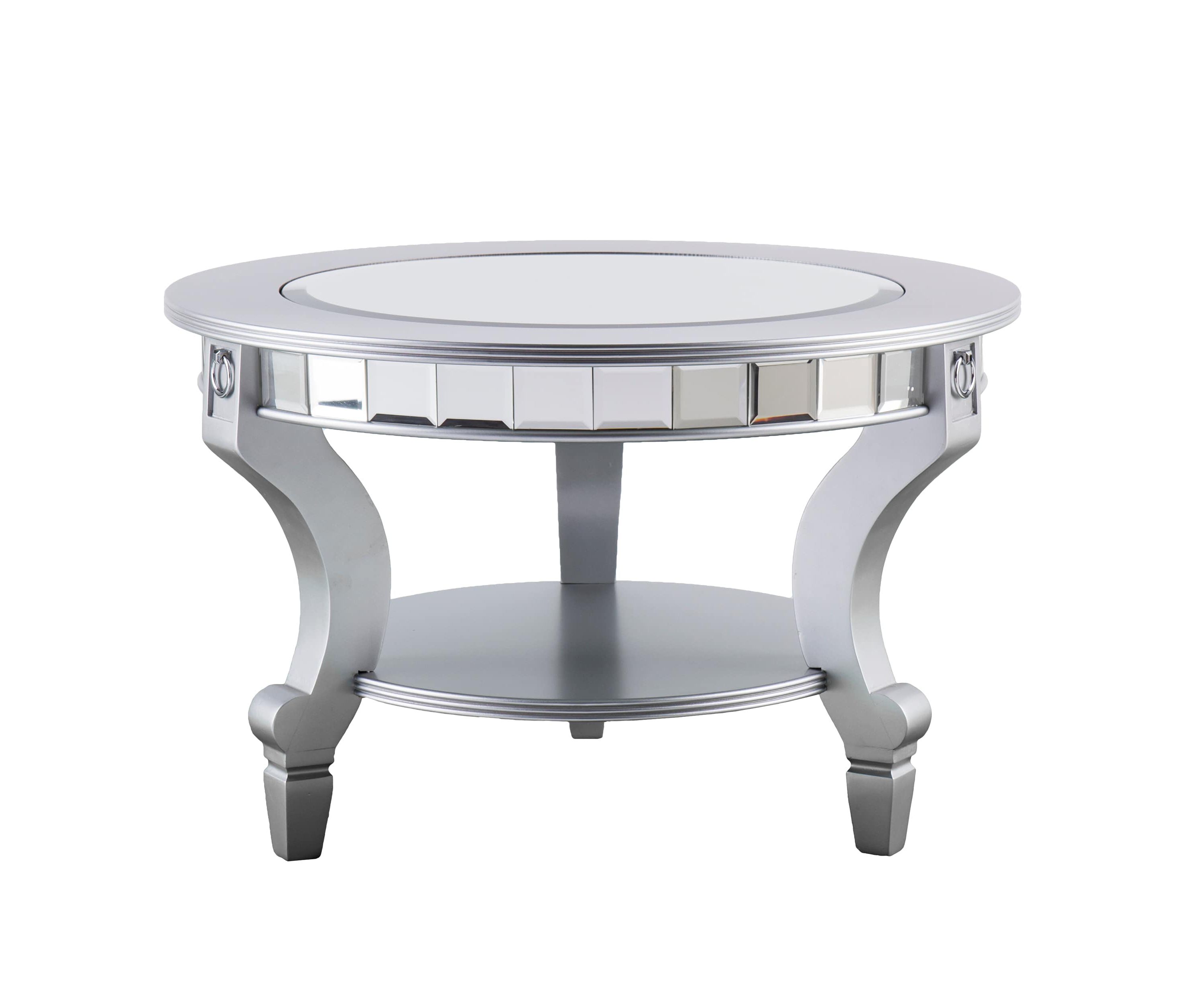 Linsay Mirrored Round Cocktail Table