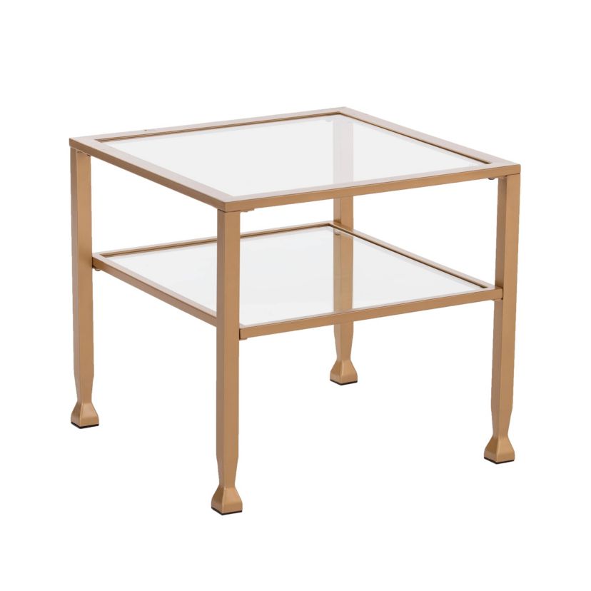 Jaymes Gold Metal and Glass Bunching Cocktail Table