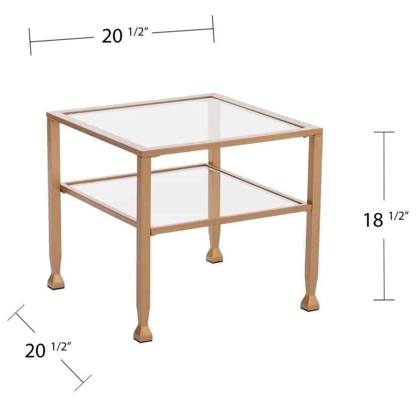 Jaymes Gold Metal and Glass Bunching Cocktail Table