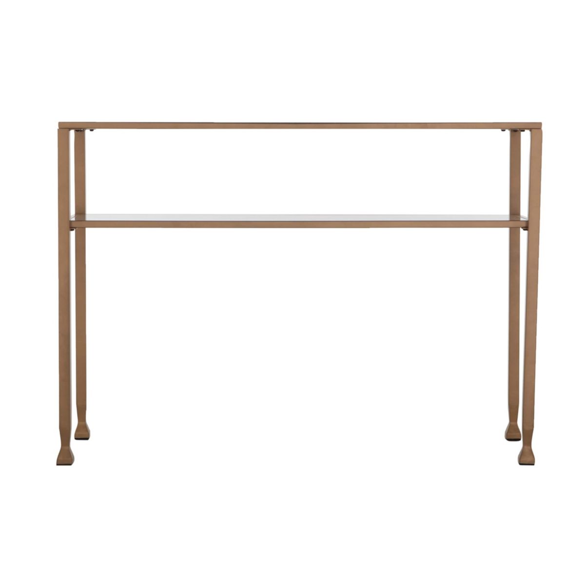 Jaymes Gold Metal and Glass Console Table