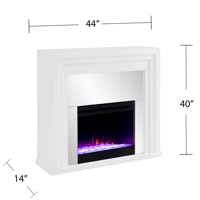 Stadderly Contemporary Mirrored Color Changing Fireplace
