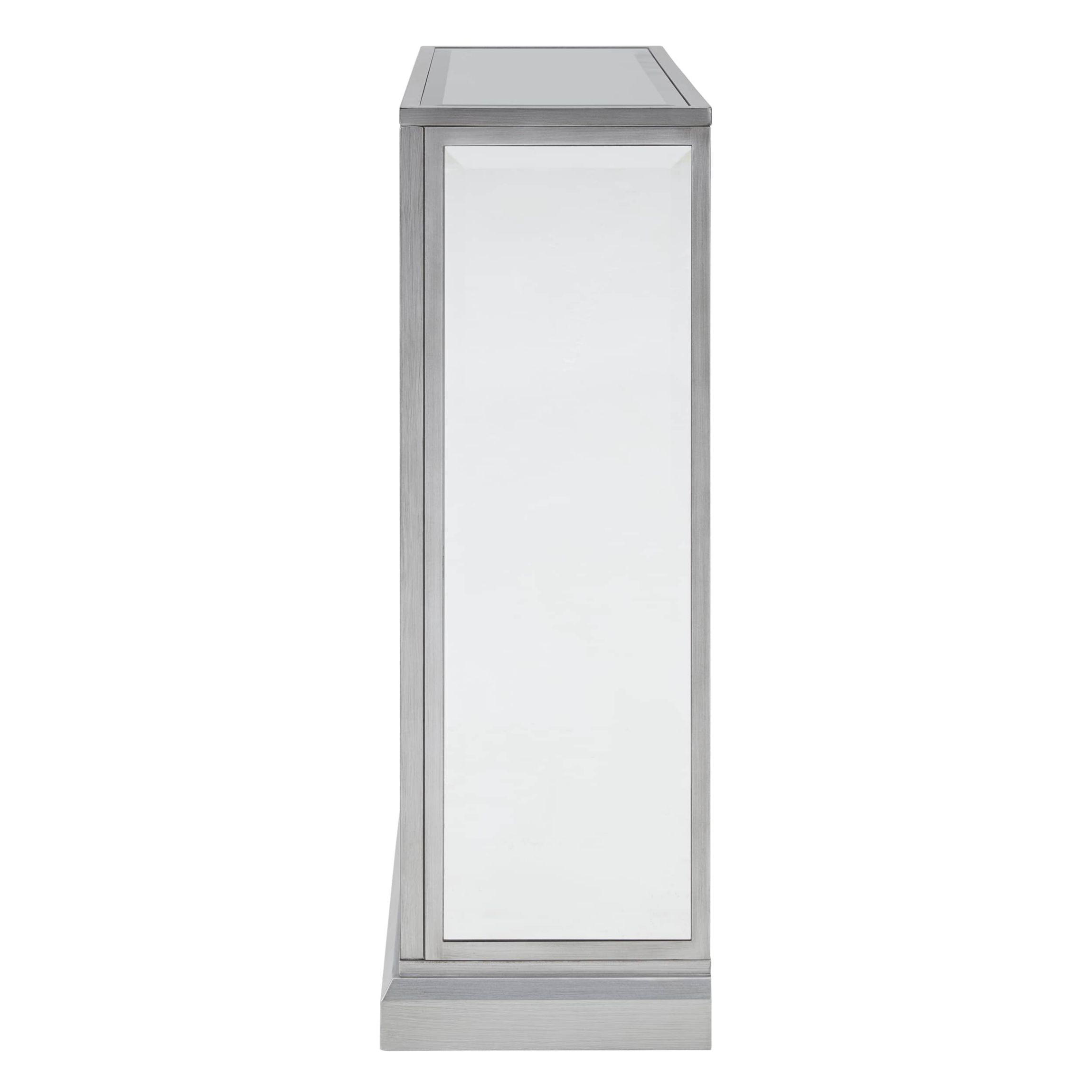 Trandling Mirrored Faux Stone Fireplace with Color Changing Firebox
