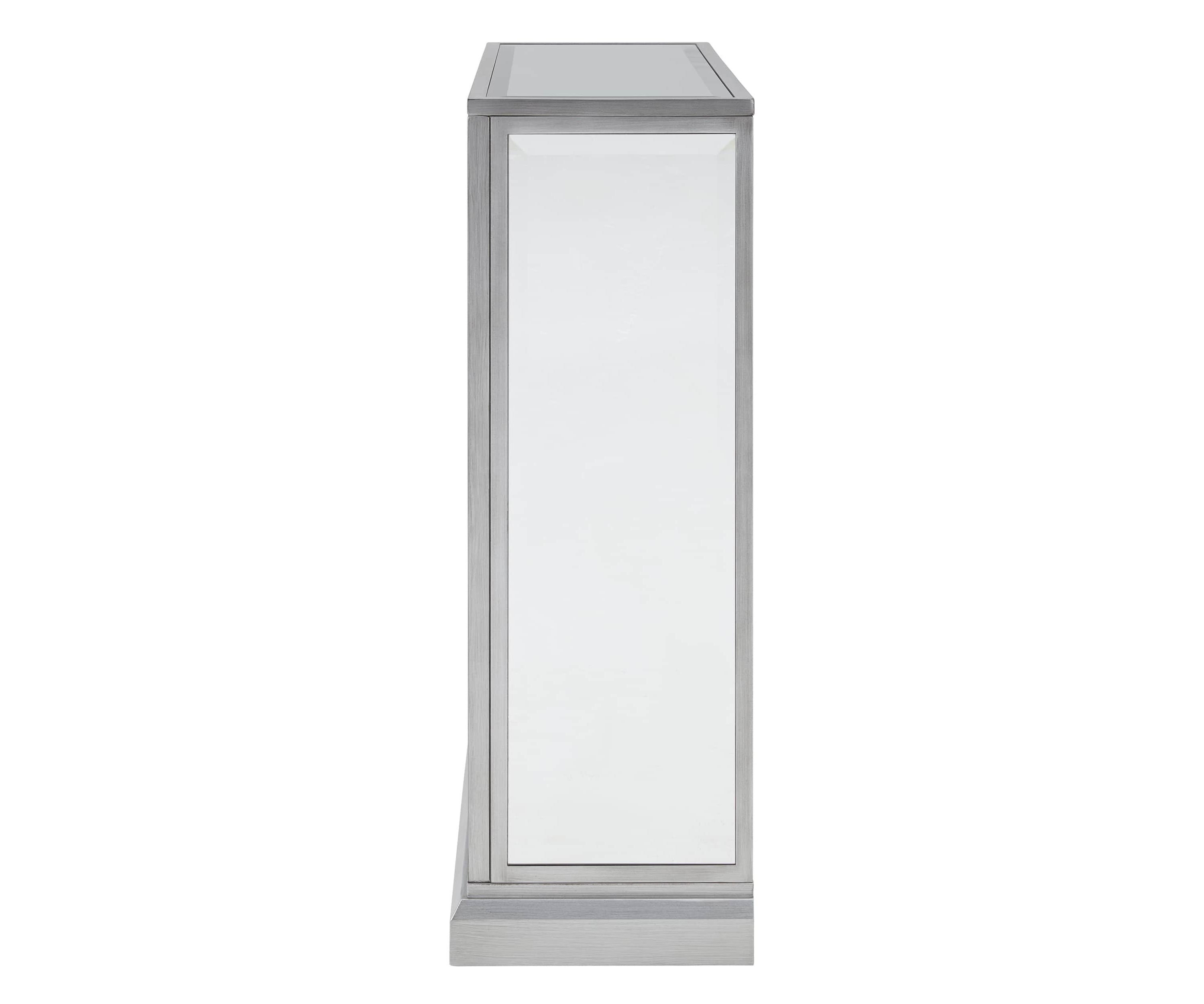 Trandling Mirrored Faux Stone Fireplace with Color Changing Firebox