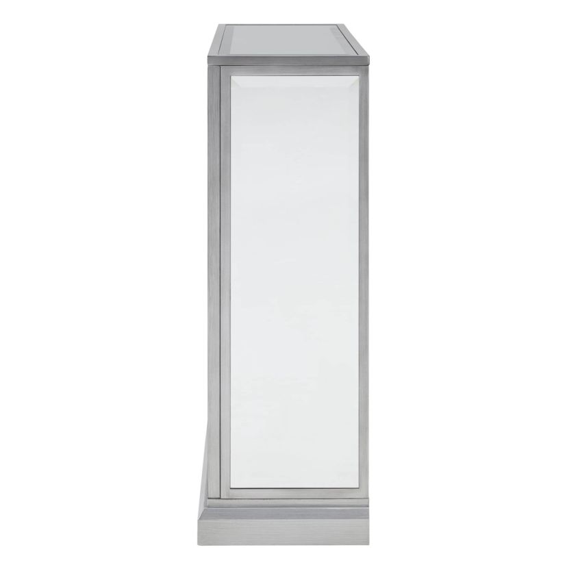 Trandling Mirrored Faux Stone Fireplace with Color Changing Firebox