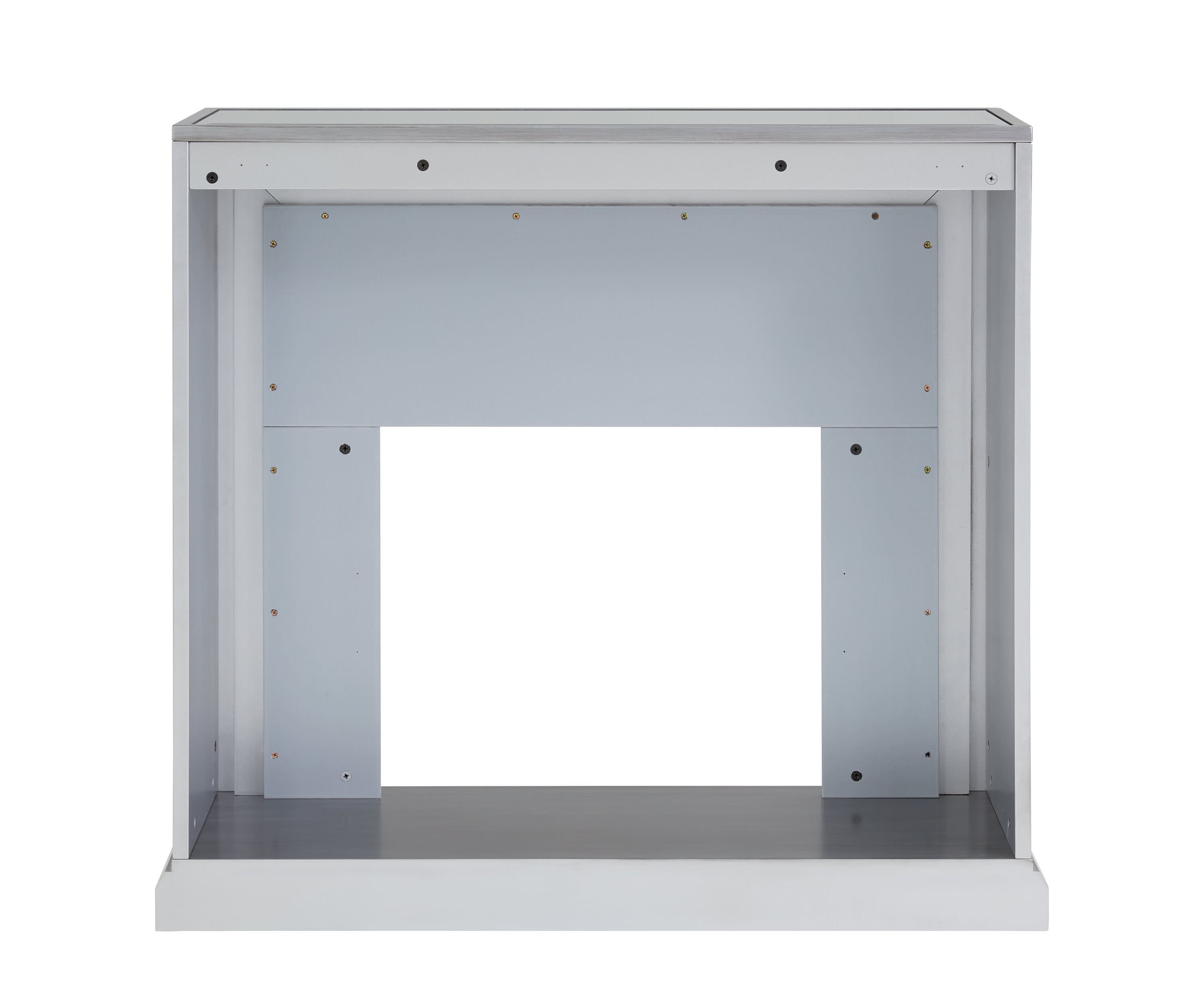 Trandling Mirrored Faux Stone Fireplace with Color Changing Firebox