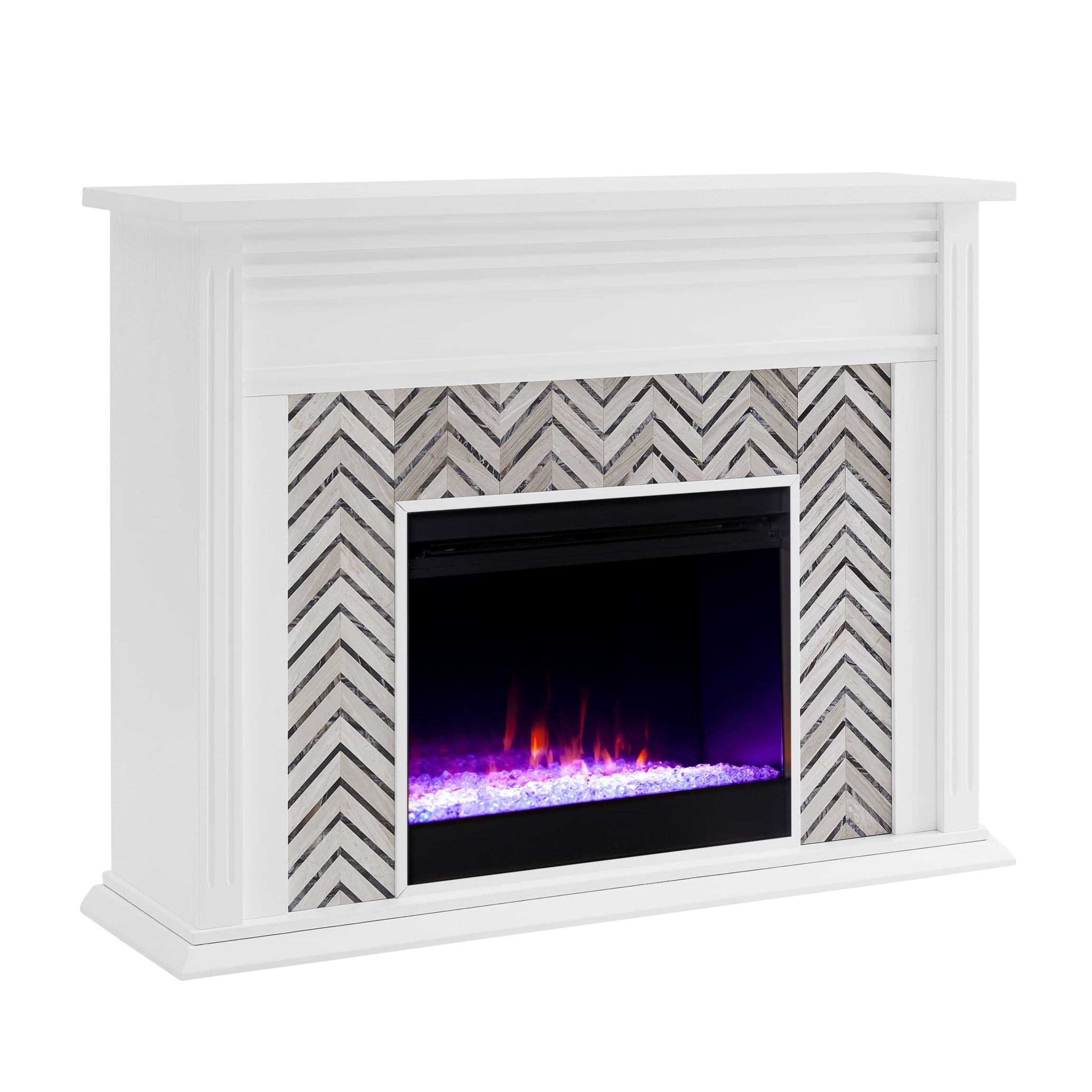 Hebbington Tiled Marble Color Changing Fireplace