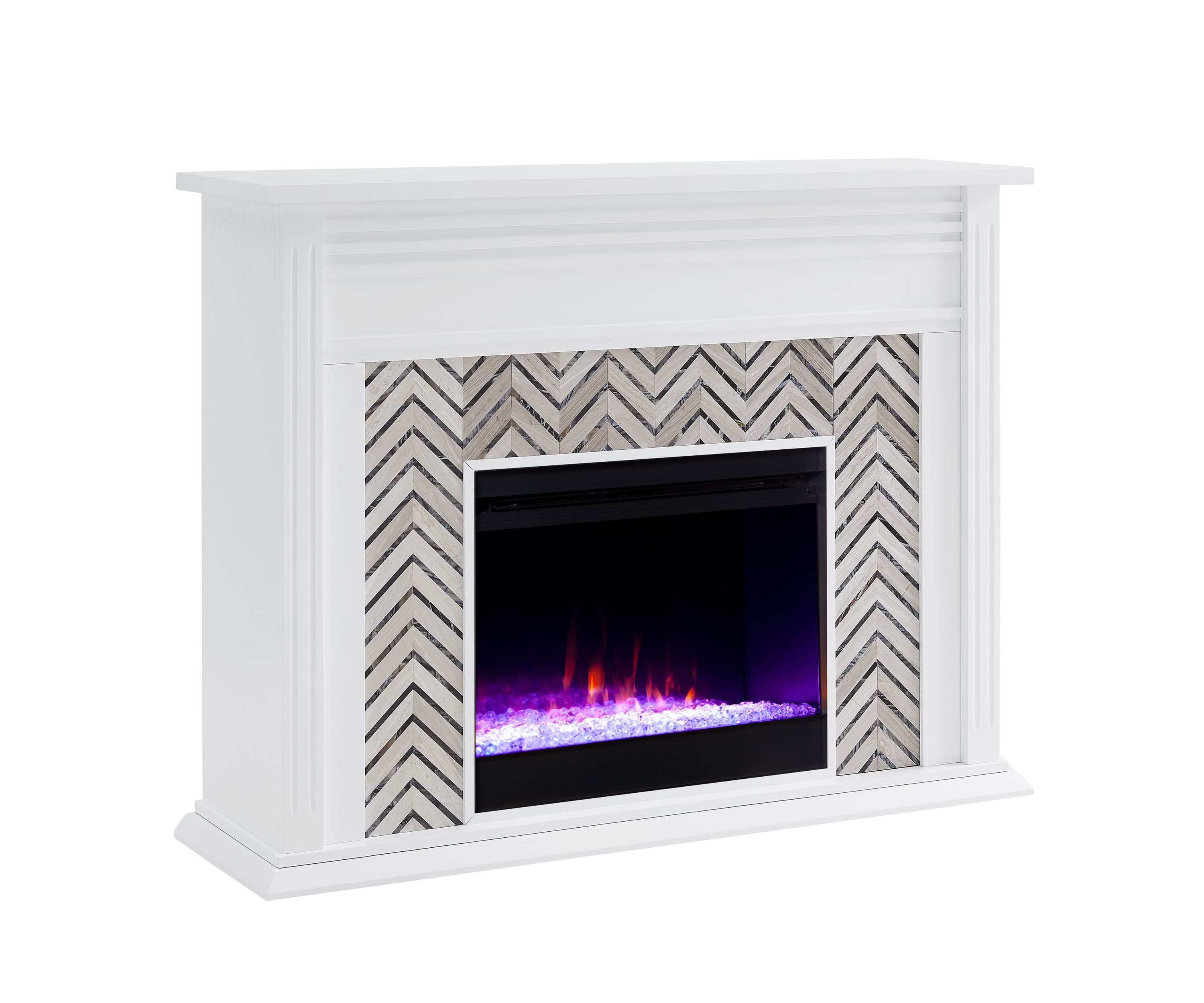 Hebbington Tiled Marble Color Changing Fireplace