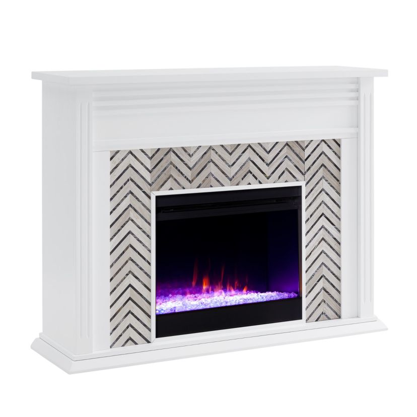 Hebbington Tiled Marble Color Changing Fireplace