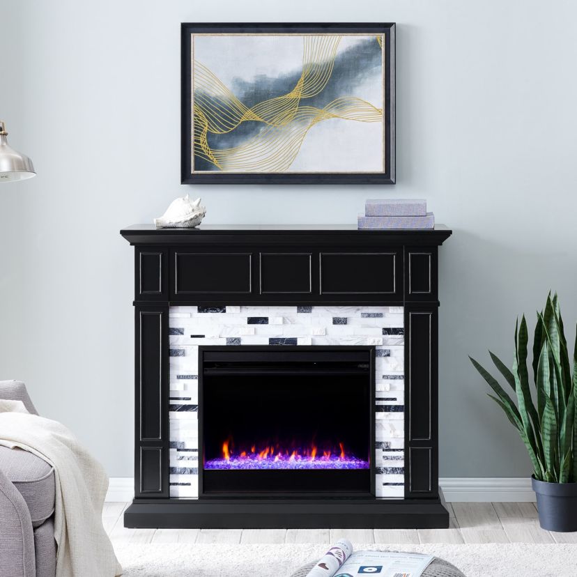 Drovling Marble Color Changing Fireplace