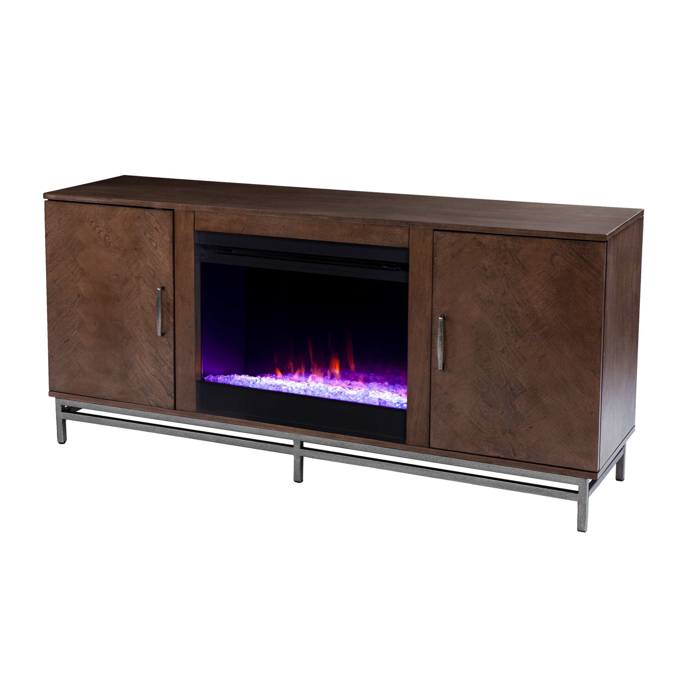 Dibbonly Color Changing Fireplace w/ Media Storage