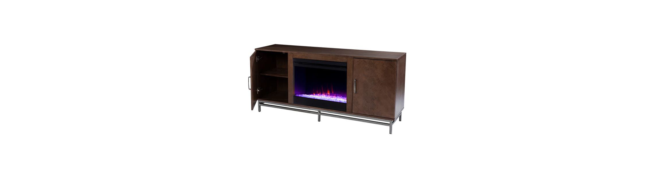 Dibbonly Color Changing Fireplace w/ Media Storage