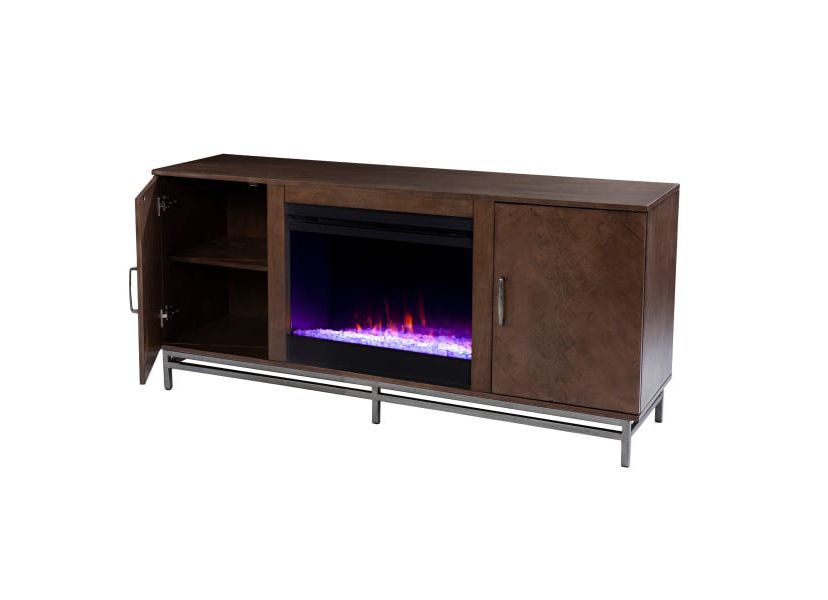 Dibbonly Color Changing Fireplace w/ Media Storage
