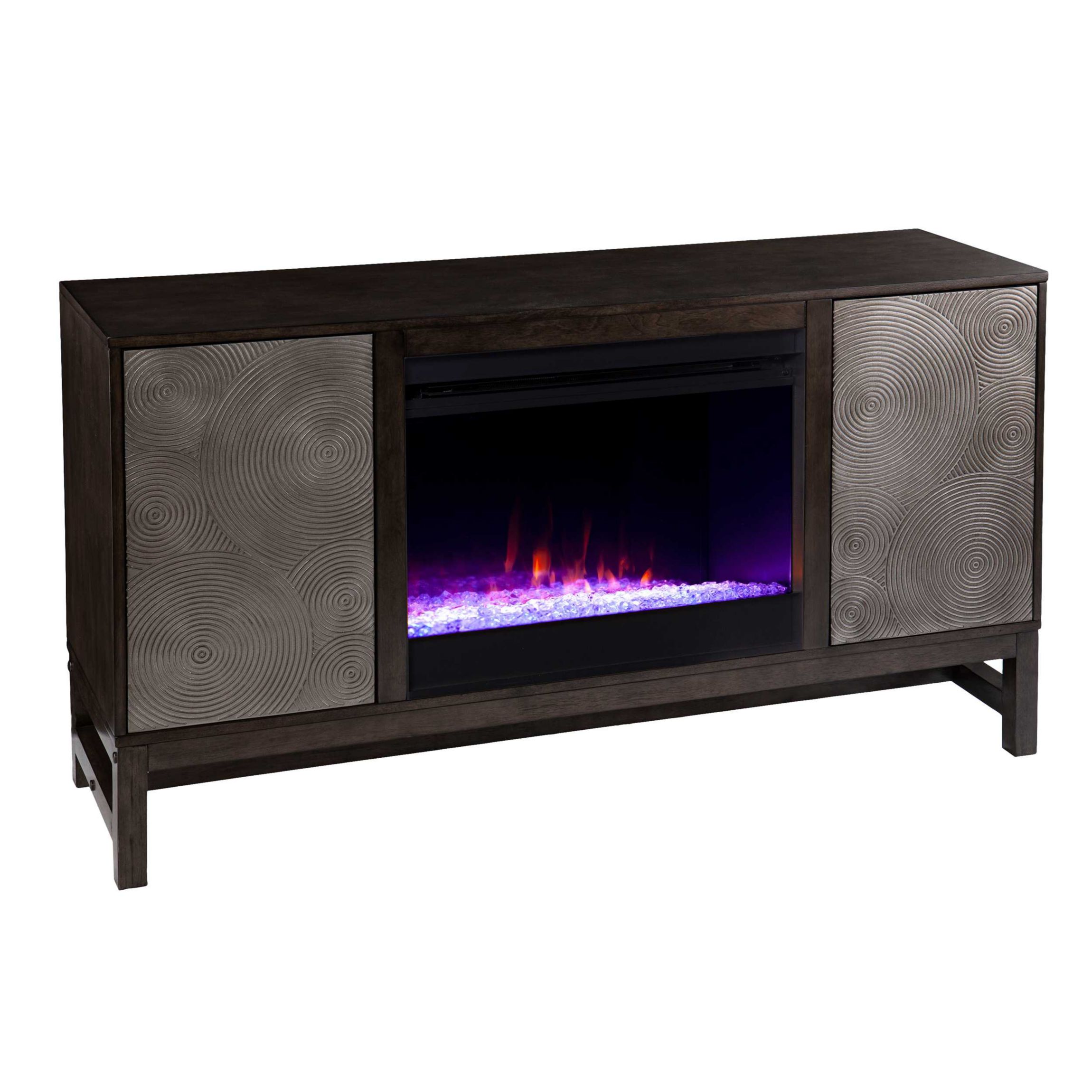Lannington Color Changing Fireplace w/ Media Storage