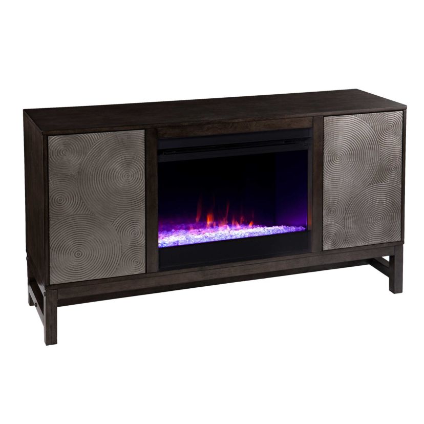 Lannington Color Changing Fireplace w/ Media Storage