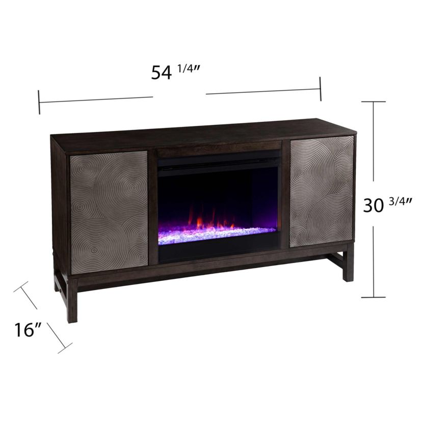 Lannington Color Changing Fireplace w/ Media Storage
