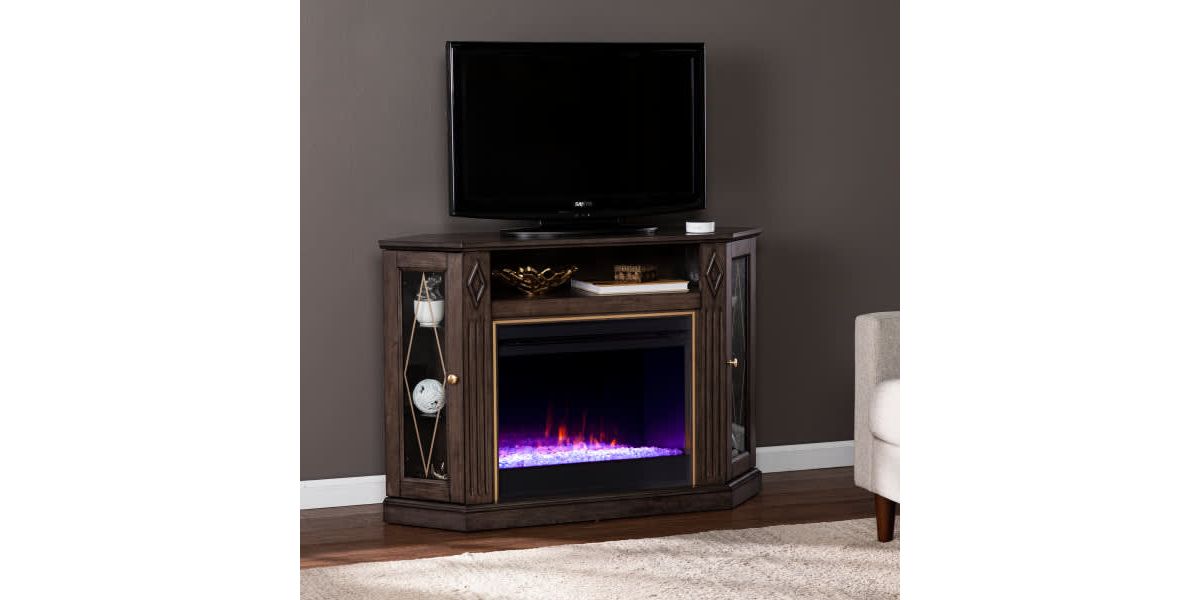 Austindale Color Changing Fireplace w/ Media Storage