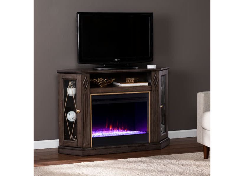 Austindale Color Changing Fireplace w/ Media Storage
