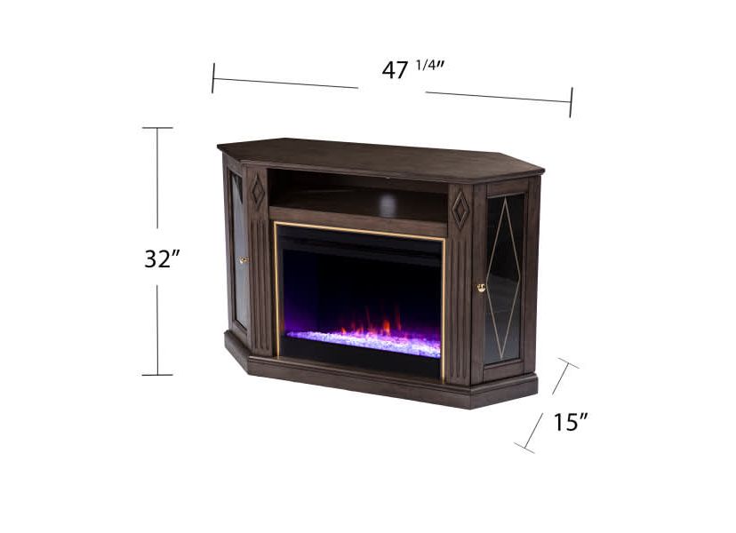 Austindale Color Changing Fireplace w/ Media Storage