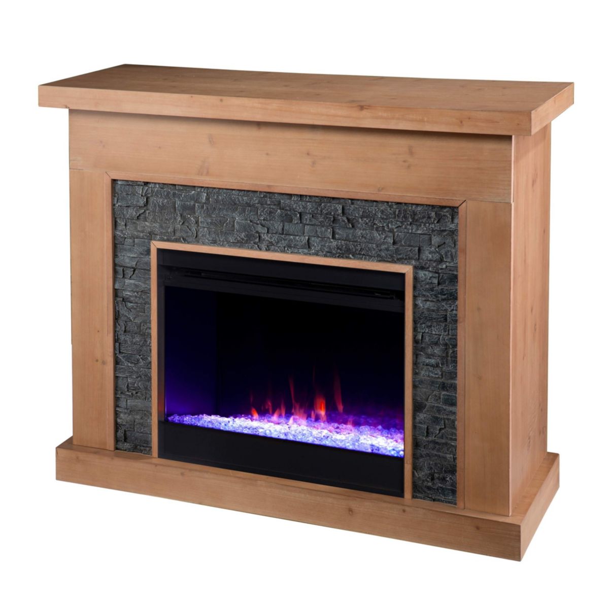 Standlon Color Changing Fireplace w/ Faux Stone Surround