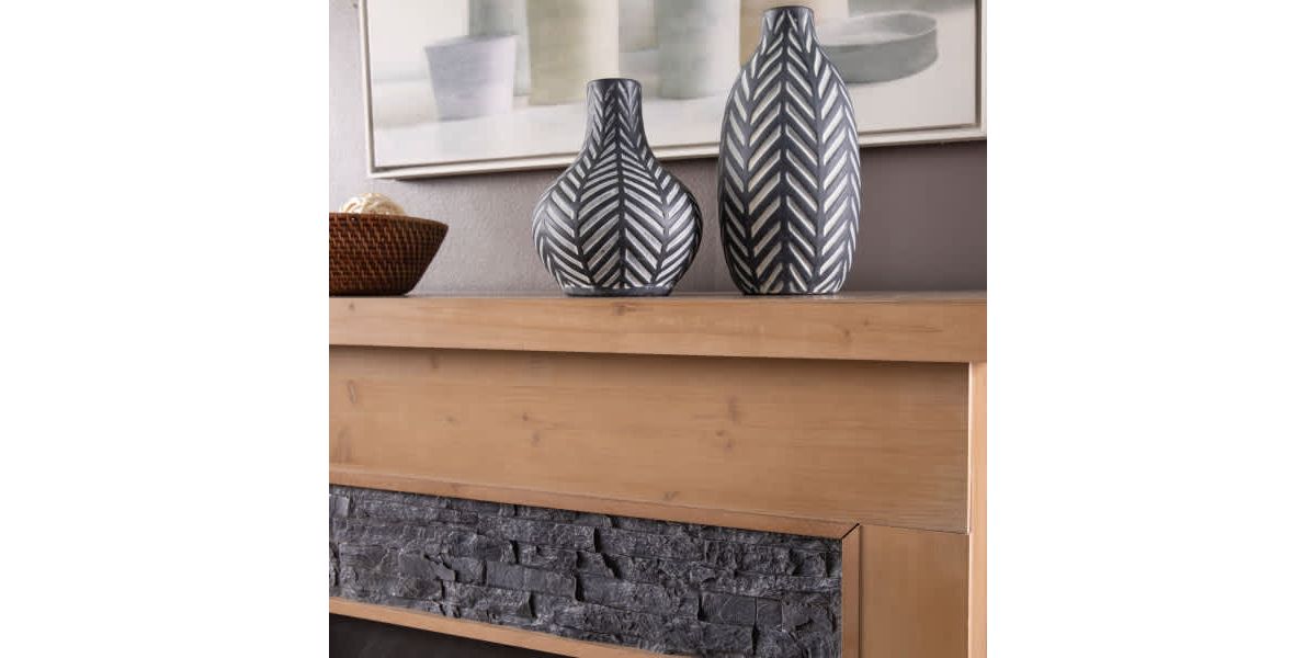 Standlon Color Changing Fireplace w/ Faux Stone Surround