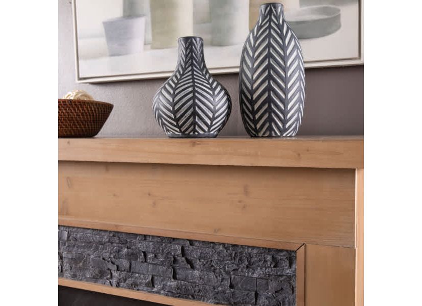 Standlon Color Changing Fireplace w/ Faux Stone Surround