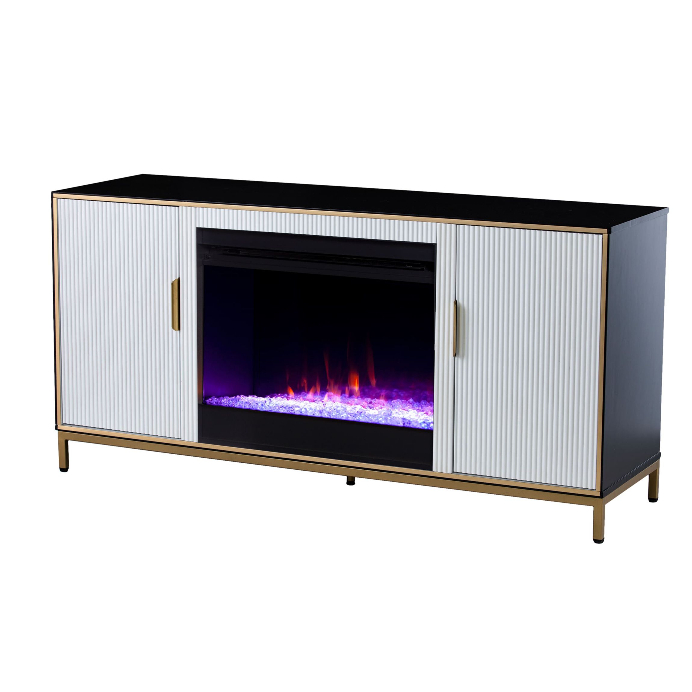 Daltaire Color Changing Fireplace w/ Media Storage