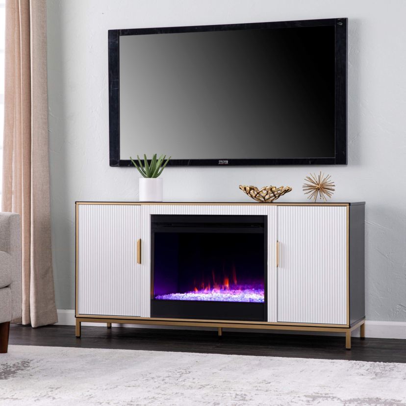 Daltaire Color Changing Fireplace w/ Media Storage
