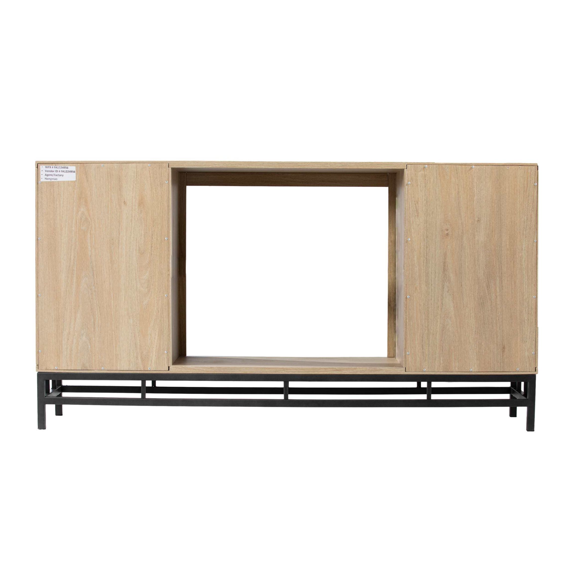 Hollesborne Color Changing Fireplace w/ Media Storage - Natural