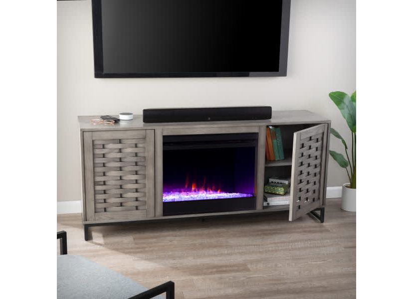 Akehurst Color Changing Fireplace with Media Storage