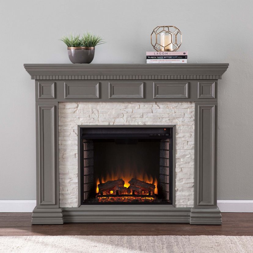 Dakesbury Faux Stone Electric Fireplace