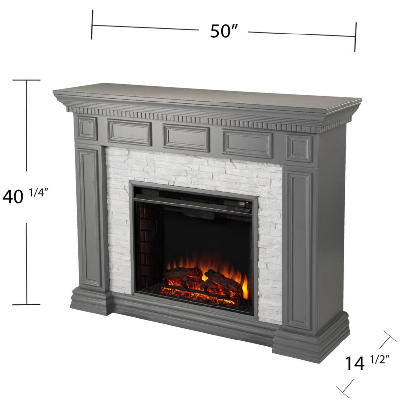 Dakesbury Faux Stone Electric Fireplace