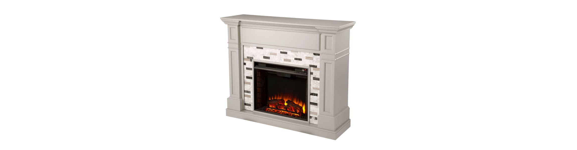 Birkover Electric Fireplace w/ Marble Surround