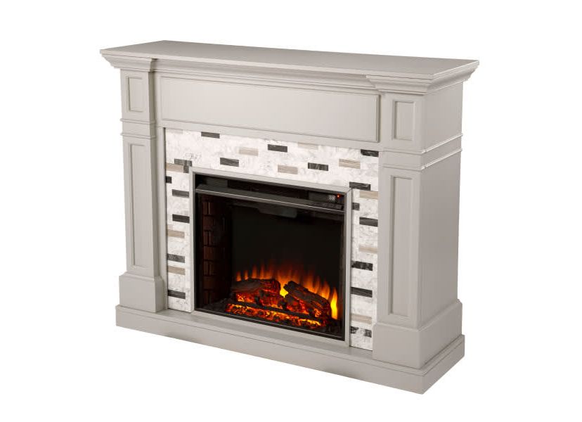 Birkover Electric Fireplace w/ Marble Surround
