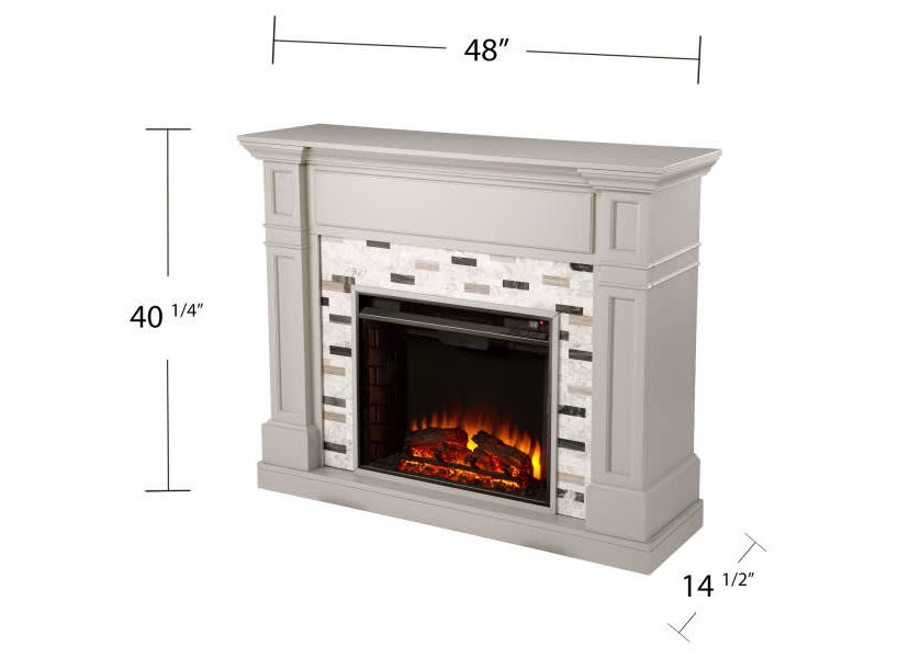 Birkover Electric Fireplace w/ Marble Surround