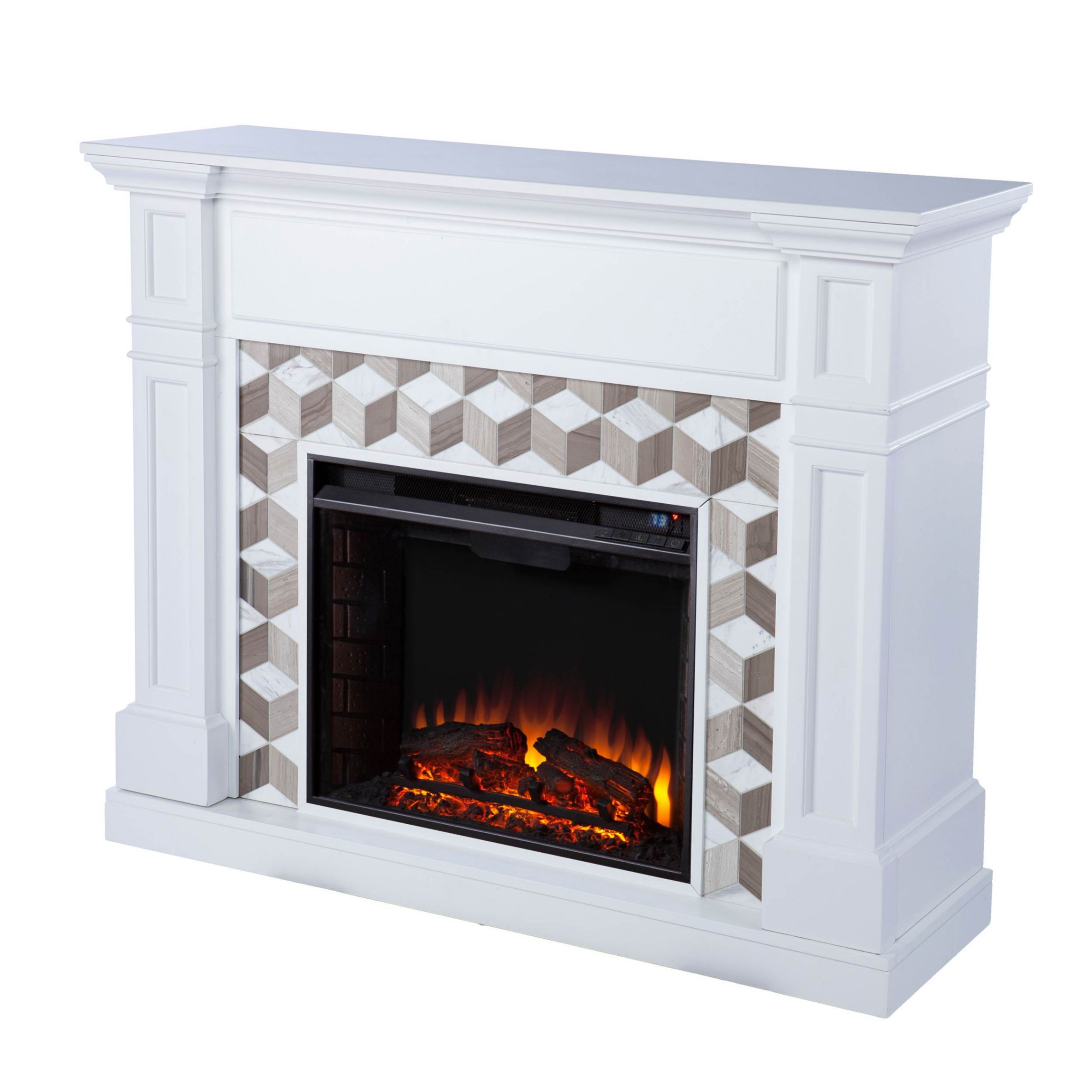 Darvingmore Electric Fireplace w/ Marble Surround