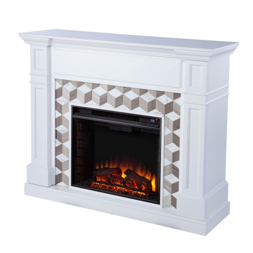 Darvingmore Electric Fireplace w/ Marble Surround