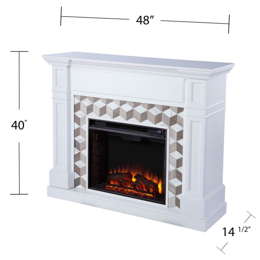 Darvingmore Electric Fireplace w/ Marble Surround