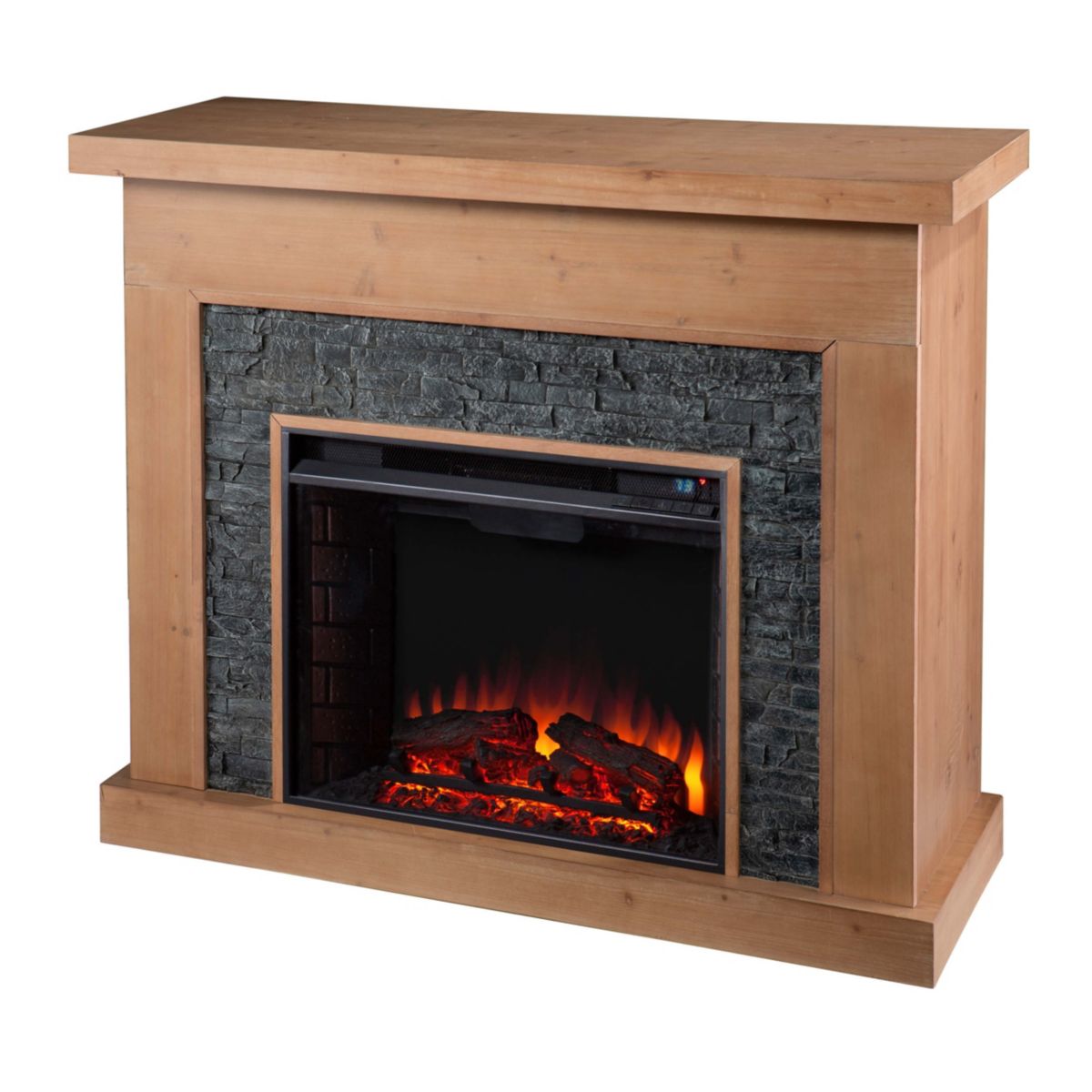 Standlon Electric Fireplace w/ Faux Stone Surround