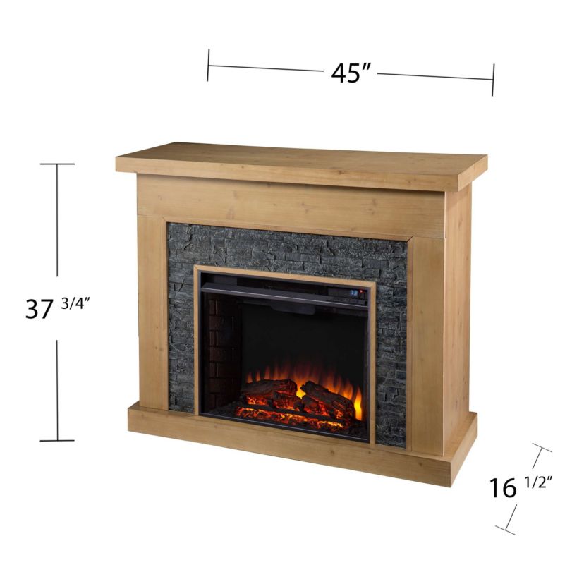 Standlon Electric Fireplace w/ Faux Stone Surround