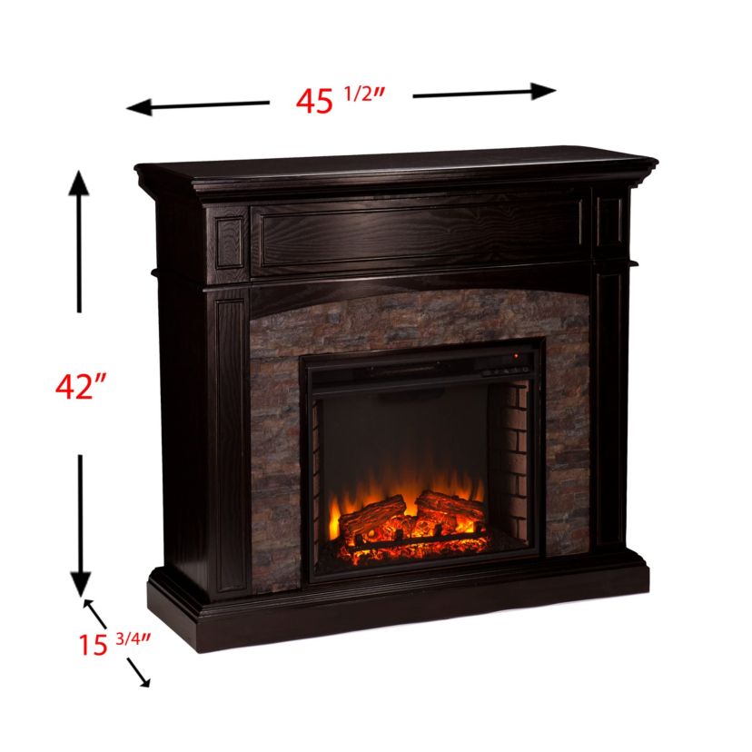 Grantham Faux Stone Corner Electric Media Fireplace
