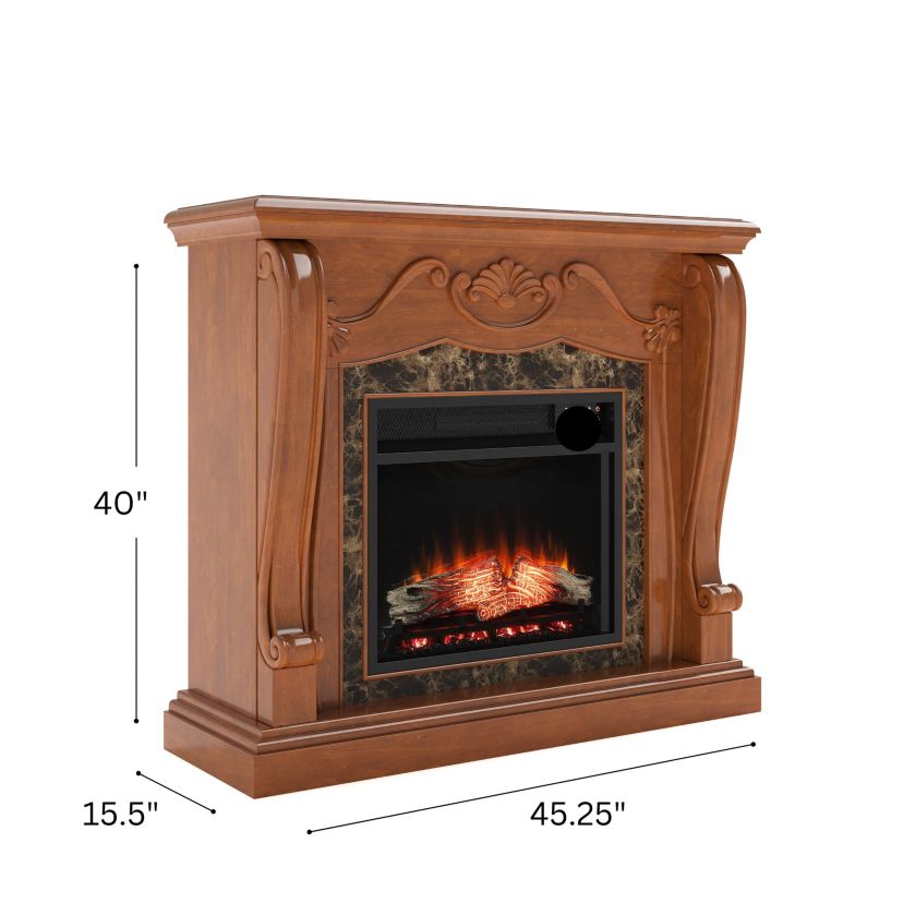Cardona Electric Fireplace with Faux Marble
