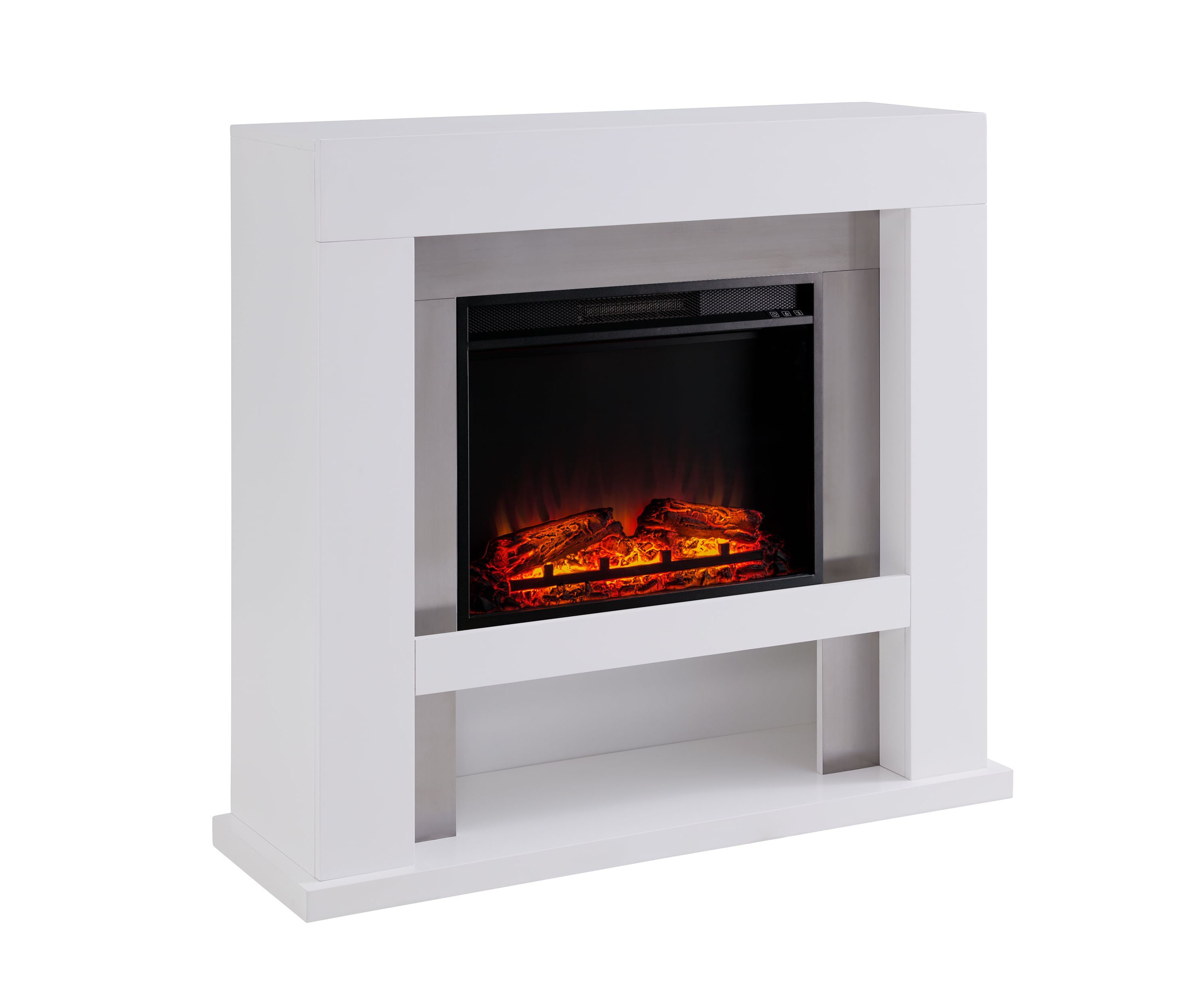 Lirrington Stainless Steel Base Electric Fireplace