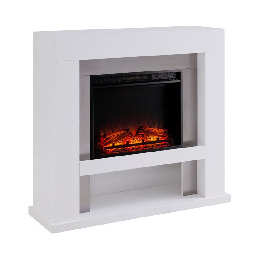 Lirrington Stainless Steel Base Electric Fireplace