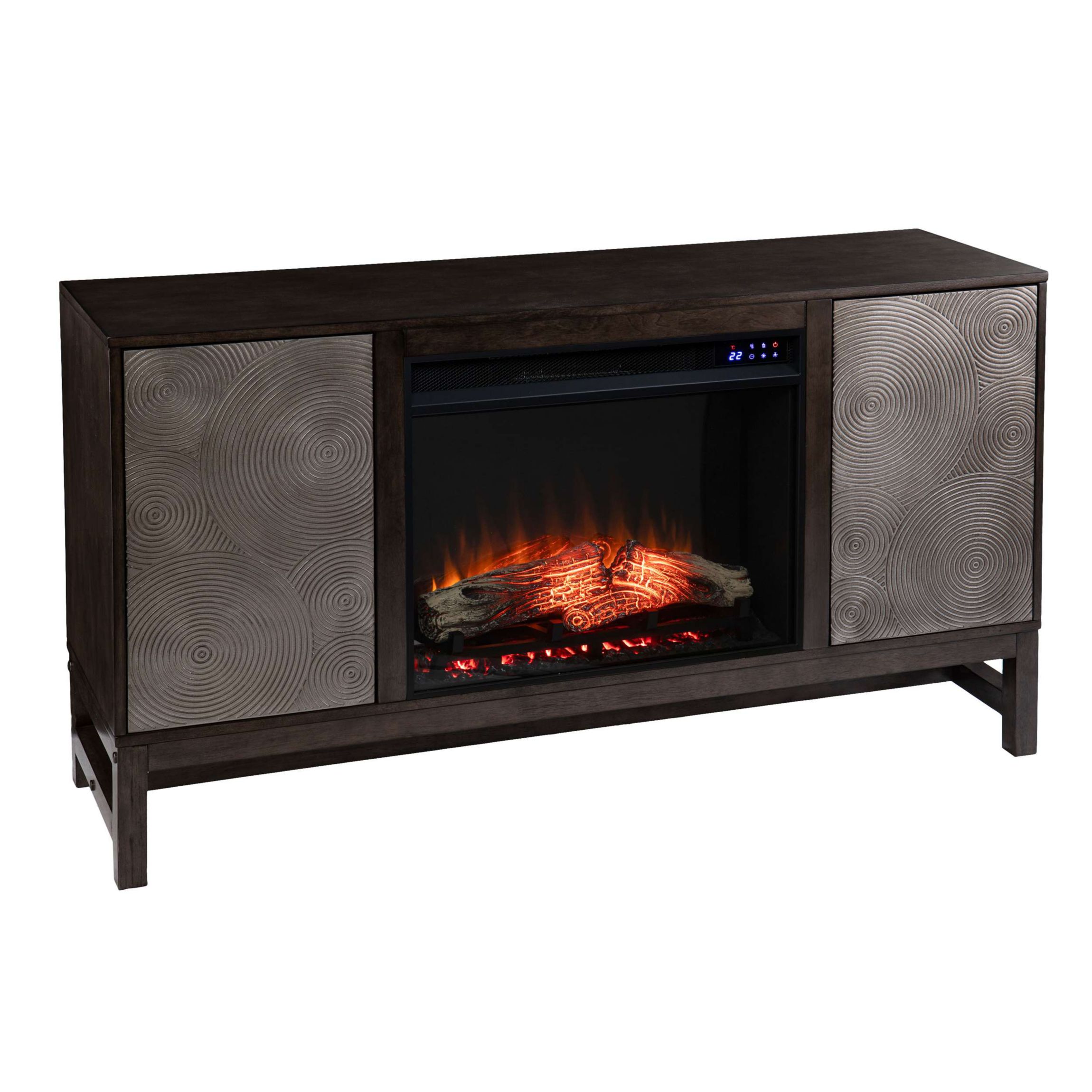 Lannington Touch Screen Electric Fireplace w/ Media Storage