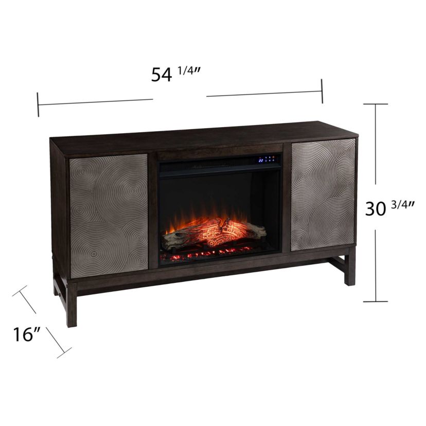 Lannington Touch Screen Electric Fireplace w/ Media Storage