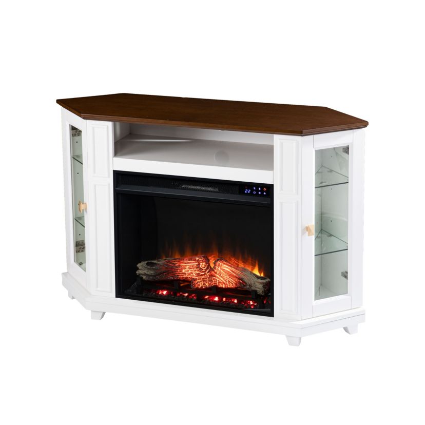 Dilvon Touch Screen Electric Media Fireplace w/ Storage